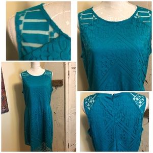 Beautiful teal cutout tank dress